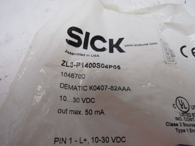 Sick ZL3-P1400S04P05 10...30VDC Photoelectric Sensor In Bracket Assembly