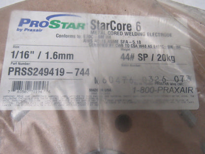 ProStar StarCore 6 Metal-Cored Wire. Wire 1/16" Diameter 44LB Spool
