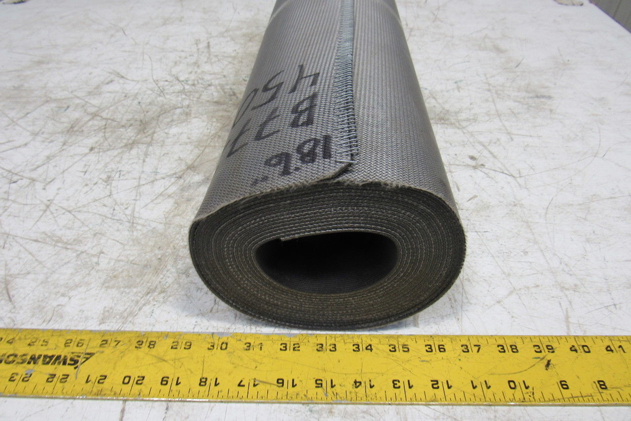 26" Nylon Woven Back Longitudinal Ribbed Top Conveyor Belt 0.079"T x 18'6"