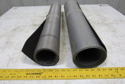 26" Woven Back 2 Ply Longitudinal Ribbed Conveyor Belt 0.103"T 2 Pcs. 40" 95"