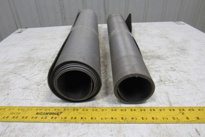 26" Woven Back 2 Ply Longitudinal Ribbed Conveyor Belt 0.103"T 2 Pcs. 40" 95"