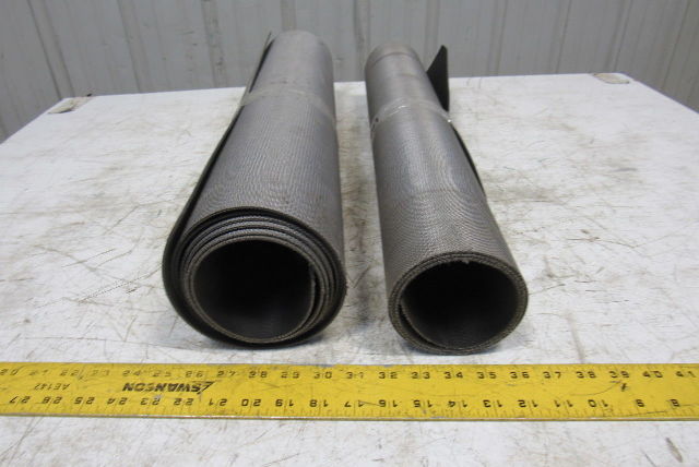 26" Woven Back 2 Ply Longitudinal Ribbed Conveyor Belt 0.103"T 2 Pcs. 40" 95"