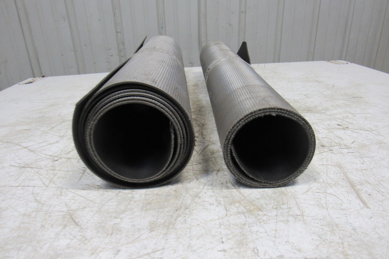 26" Woven Back 2 Ply Longitudinal Ribbed Conveyor Belt 0.103"T 2 Pcs. 40" 95"