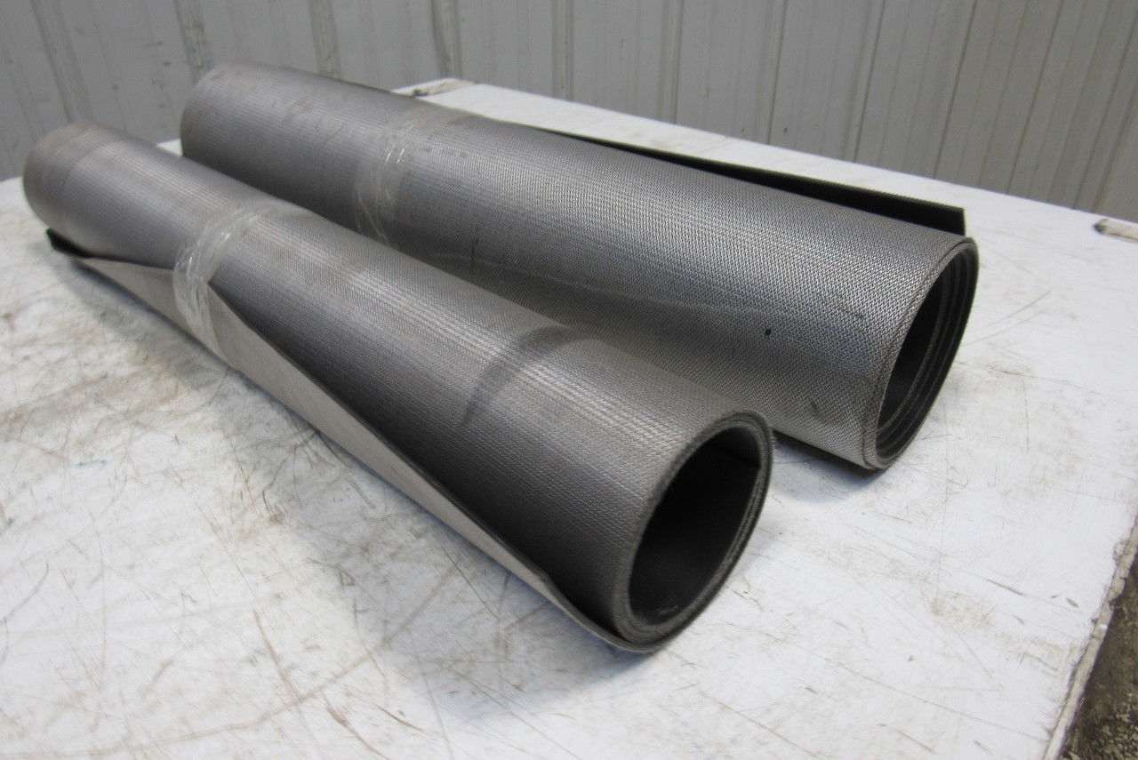 26" Woven Back 2 Ply Longitudinal Ribbed Conveyor Belt 0.103"T 2 Pcs. 40" 95"