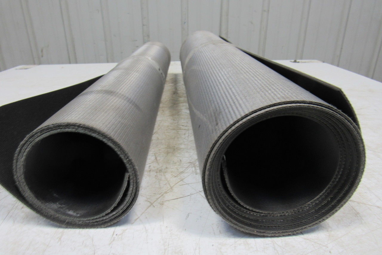 26" Woven Back 2 Ply Longitudinal Ribbed Conveyor Belt 0.103"T 2 Pcs. 40" 95"