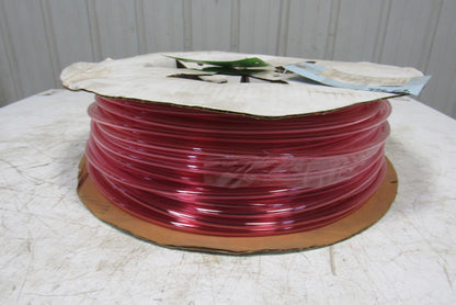 1A-005-25 3/8" x .245" Polyurethane Tubing 90A Transparent Red 436'