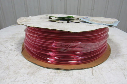 1A-005-25 3/8" x .245" Polyurethane Tubing 90A Transparent Red 436'