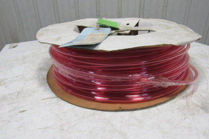 1A-005-25 3/8" x .245" Polyurethane Tubing 90A Transparent Red 436'