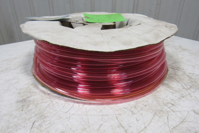1A-005-25 3/8" x .245" Polyurethane Tubing 90A Transparent Red 436'