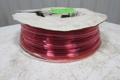 1A-005-25 3/8" x .245" Polyurethane Tubing 90A Transparent Red 436'