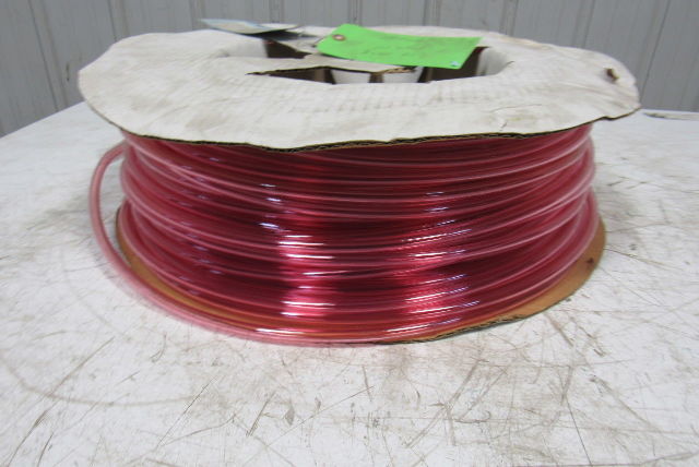 1A-005-25 3/8" x .245" Polyurethane Tubing 90A Transparent Red 436'