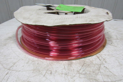 1A-005-25 3/8" x .245" Polyurethane Tubing 90A Transparent Red 436'