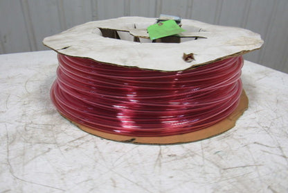 1A-005-25 3/8" x .245" Polyurethane Tubing 90A Transparent Red 436'