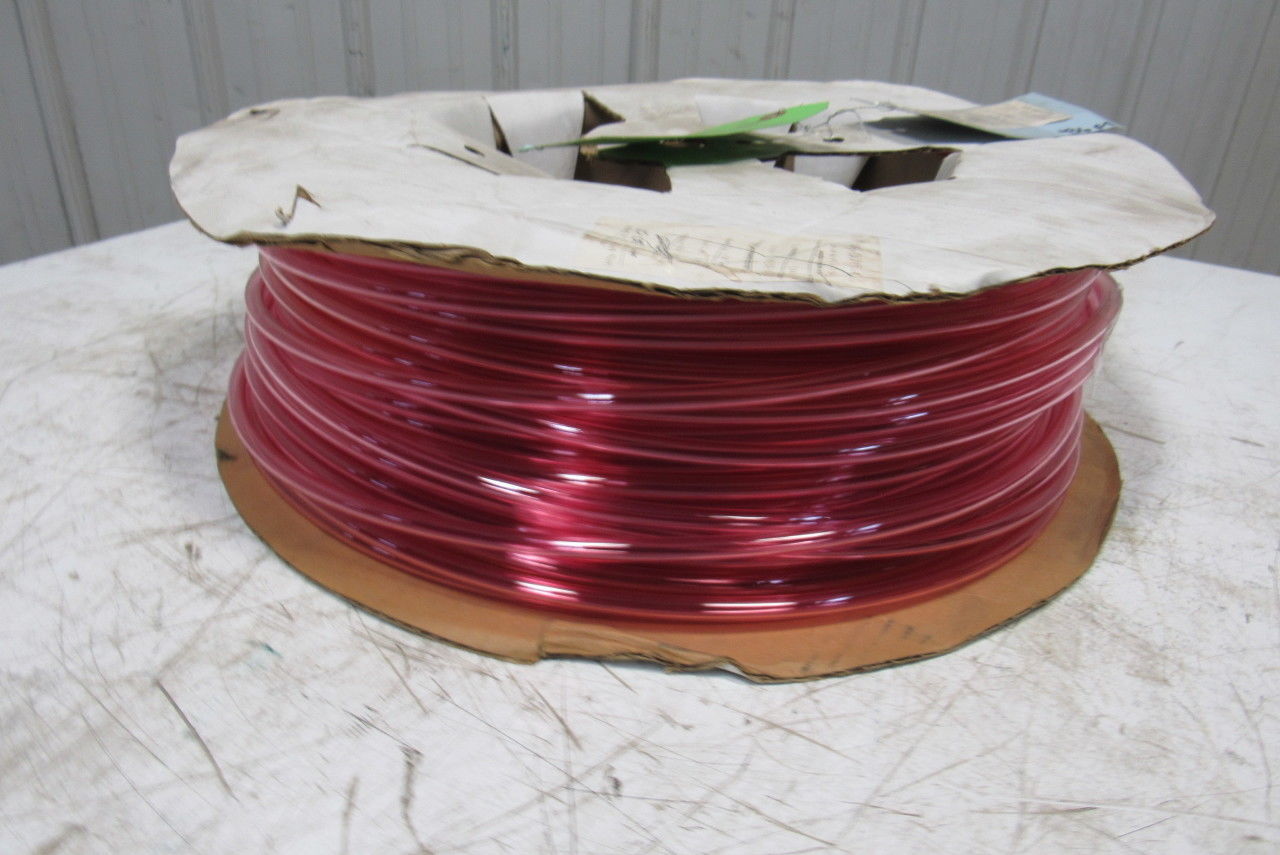 1A-005-25 3/8" x .245" Polyurethane Tubing 90A Transparent Red 436'