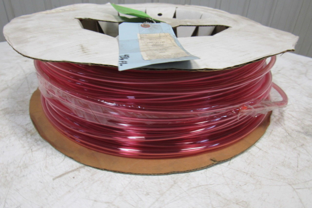 1A-005-25 3/8" x .245" Polyurethane Tubing 90A Transparent Red 436'