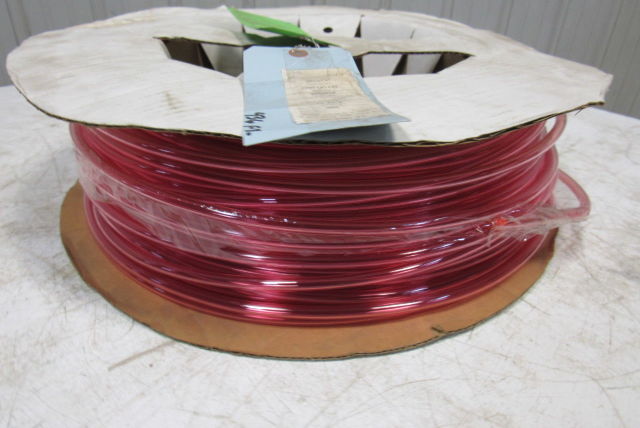 1A-005-25 3/8" x .245" Polyurethane Tubing 90A Transparent Red 436'