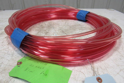 1A-005-25 3/8" x .245" Polyurethane Tubing 90A Transparent Red 114'