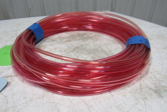 1A-005-25 3/8" x .245" Polyurethane Tubing 90A Transparent Red 114'