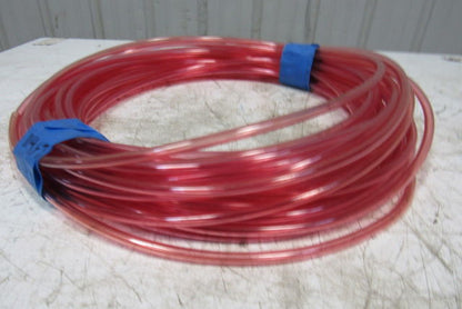 1A-005-25 3/8" x .245" Polyurethane Tubing 90A Transparent Red 114'