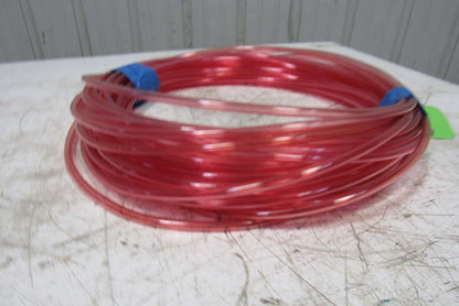 1A-005-25 3/8" x .245" Polyurethane Tubing 90A Transparent Red 114'