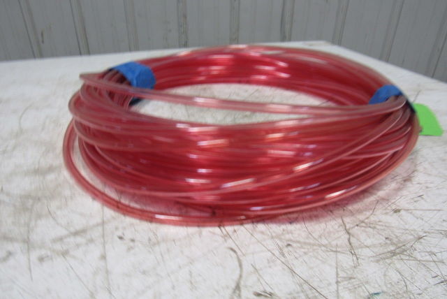 1A-005-25 3/8" x .245" Polyurethane Tubing 90A Transparent Red 114'