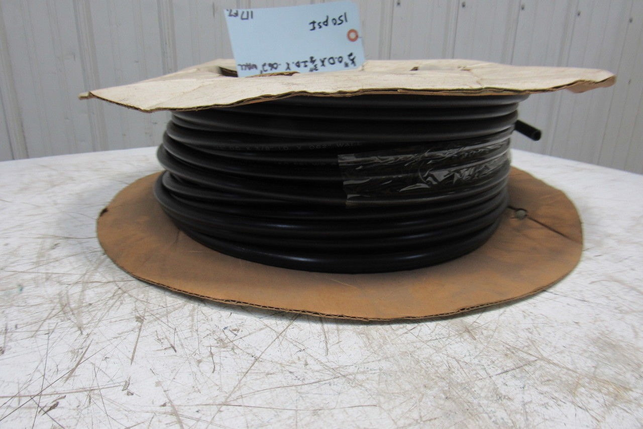 Freelin Wade 1/2" x 3/8" ID 0.62" Wall Black Polyethylene Airline Tubing 117'