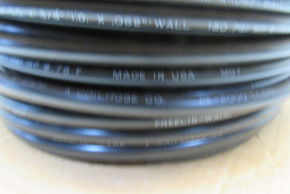 Freelin Wade 1/2" x 3/8" ID 0.62" Wall Black Polyethylene Airline Tubing 110'
