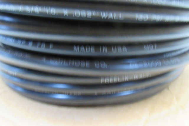 Freelin Wade 1/2" x 3/8" ID 0.62" Wall Black Polyethylene Airline Tubing 110'