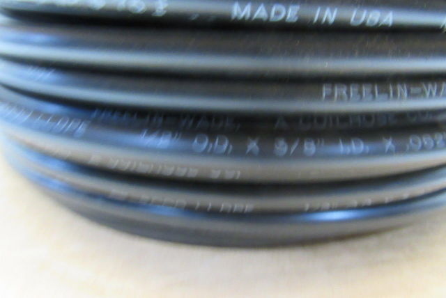 Freelin Wade 1/2" x 3/8" ID 0.62" Wall Black Polyethylene Airline Tubing 110'