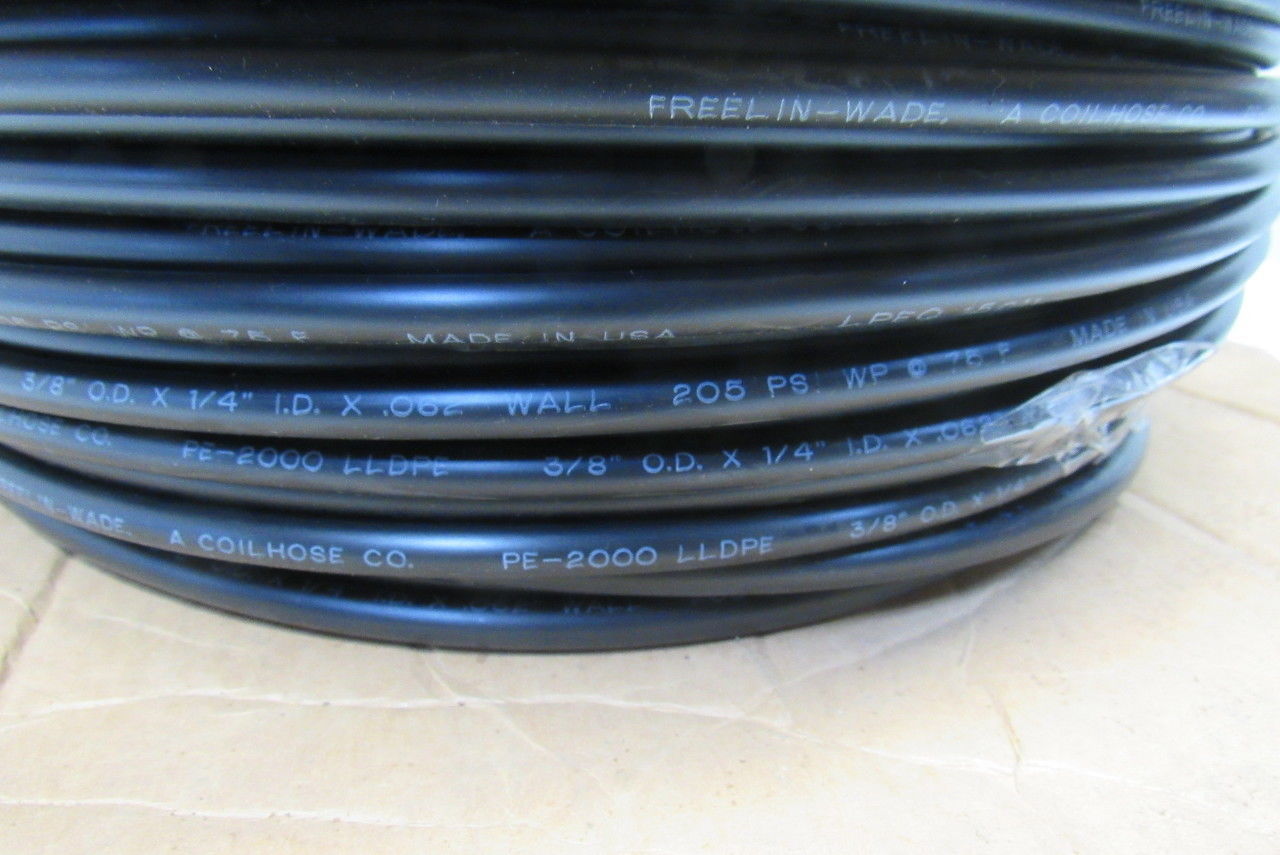 Freelin Wade 3/8" x 0.62 Wall Black Polyethylene Airline Tubing 250PSI 332'
