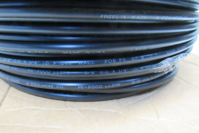 Freelin Wade 3/8" x 0.62 Wall Black Polyethylene Airline Tubing 250PSI 332'