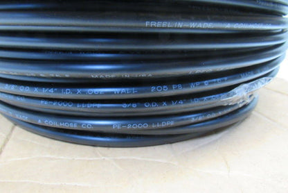 Freelin Wade 3/8" x 0.62 Wall Black Polyethylene Airline Tubing 250PSI 332'