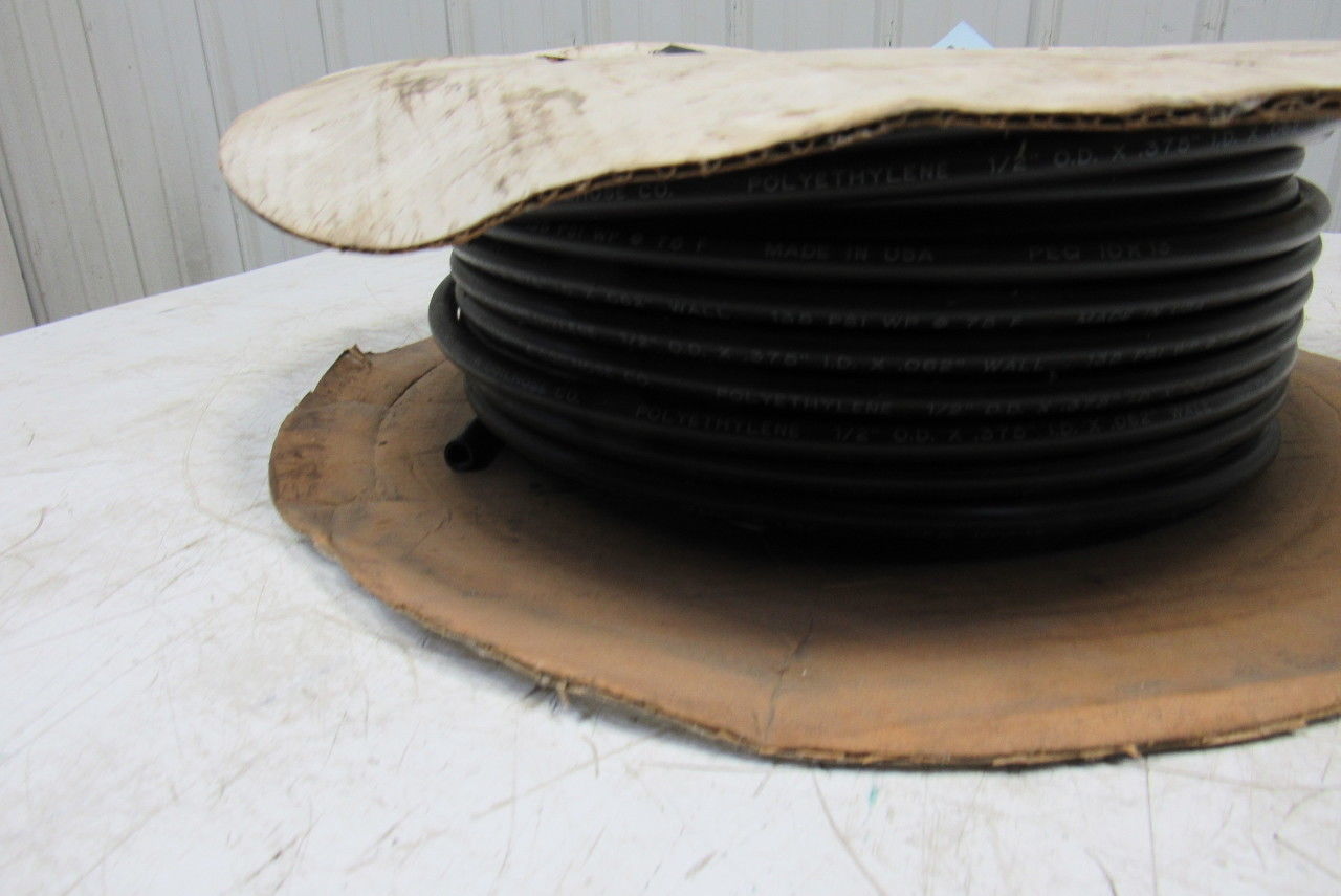 Freelin Wade 1/2" OD x 0.62" Wall Black Polyethylene Airline Tubing 135PSI 100'