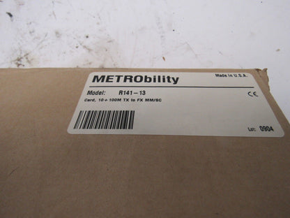 METRObility R141-13 Ethernet Media Converter Card 10+ 100M TX To FX MM/SC