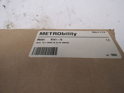METRObility R141-13 Ethernet Media Converter Card 10+ 100M TX To FX MM/SC