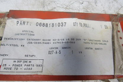 Dematic 0688181037 42-3/16" Urethane 55 Dur D Bottom Catenary Guide