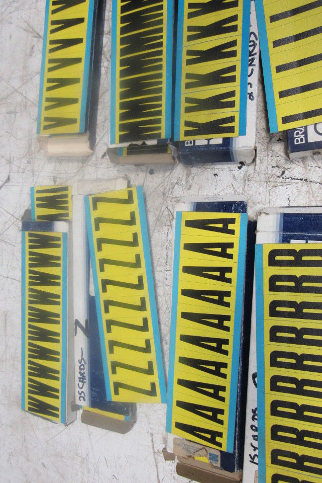 Brady 3440 2" Black On Yellow Repositionable  Marker Alphabet Huge Lot See Info