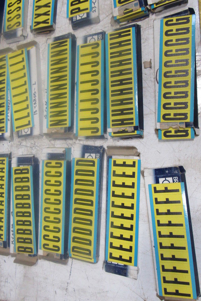 Brady 3440 2" Black On Yellow Repositionable  Marker Alphabet Huge Lot See Info