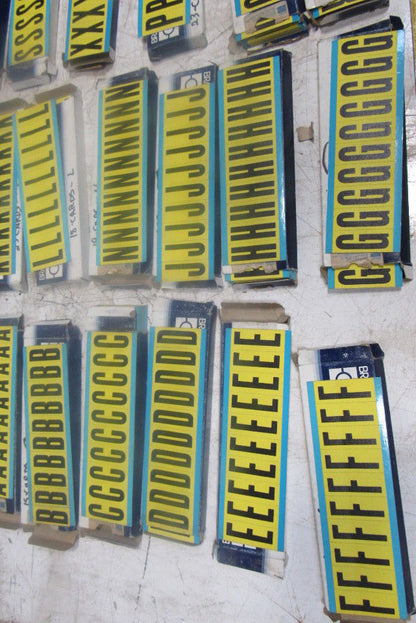 Brady 3440 2" Black On Yellow Repositionable  Marker Alphabet Huge Lot See Info