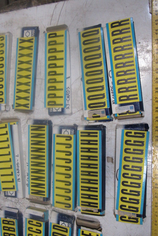 Brady 3440 2" Black On Yellow Repositionable  Marker Alphabet Huge Lot See Info