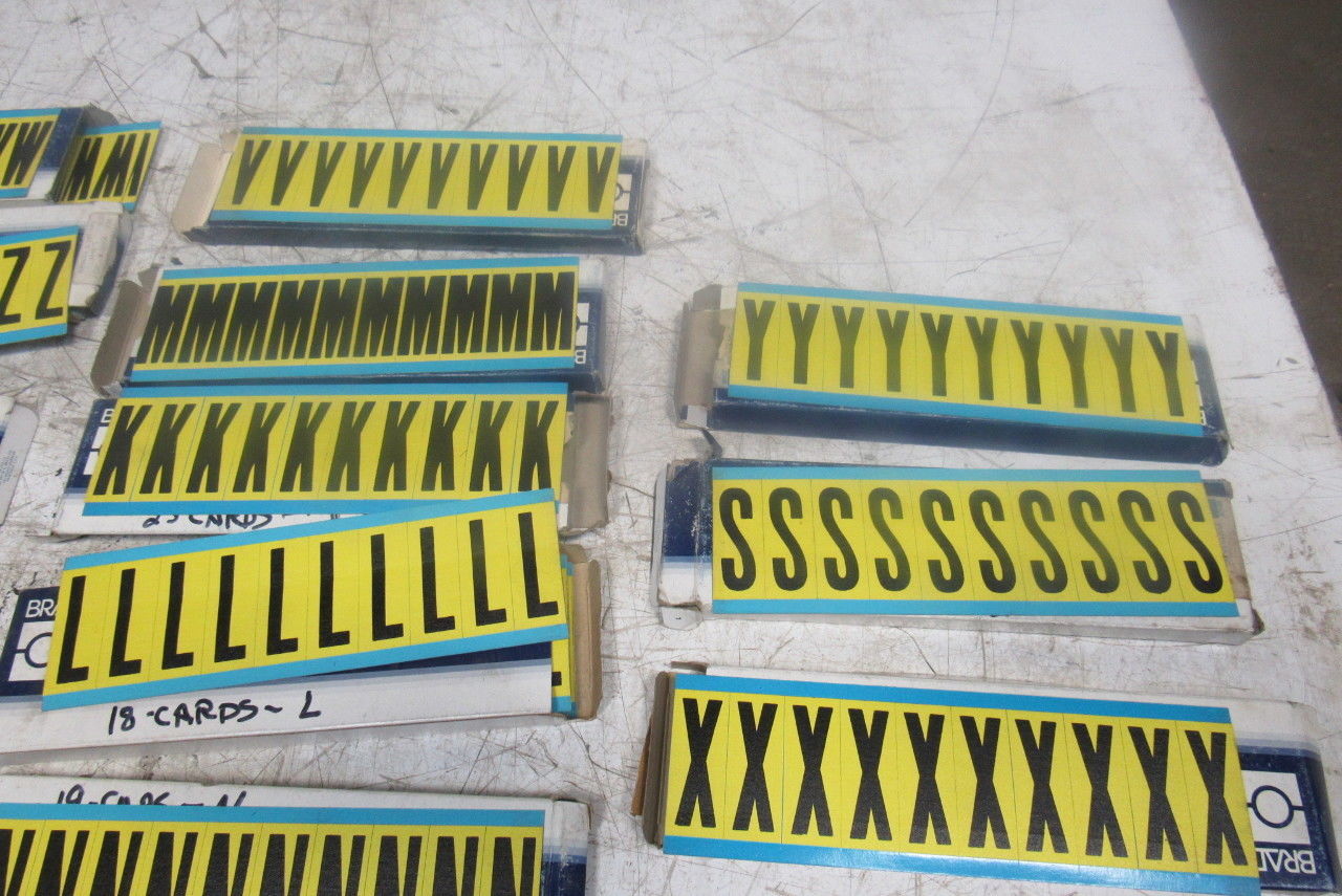 Brady 3440 2" Black On Yellow Repositionable  Marker Alphabet Huge Lot See Info
