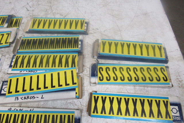 Brady 3440 2" Black On Yellow Repositionable  Marker Alphabet Huge Lot See Info