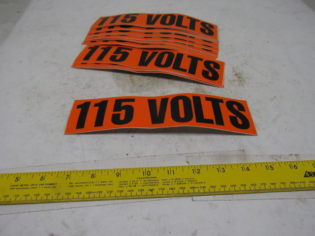9" x 2-1/4" 115 Volts Conduit Marker Sticker Lot Of 23
