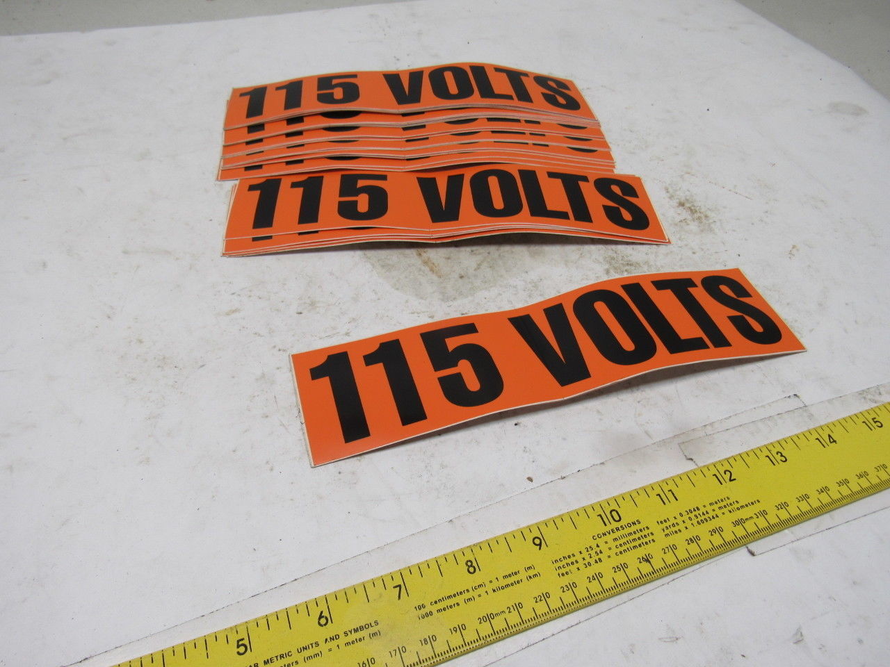 9" x 2-1/4" 115 Volts Conduit Marker Sticker Lot Of 23