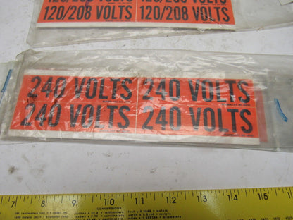 Misc. 4-1/2" x 1" 240 Volts 120/208 Volts Single 3 Phase Markers Lot Of 23