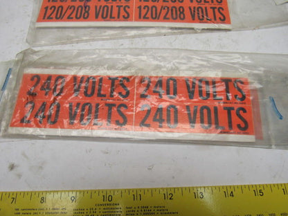 Misc. 4-1/2" x 1" 240 Volts 120/208 Volts Single 3 Phase Markers Lot Of 23