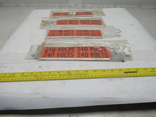 Misc. 4-1/2" x 1" 240 Volts 120/208 Volts Single 3 Phase Markers Lot Of 23