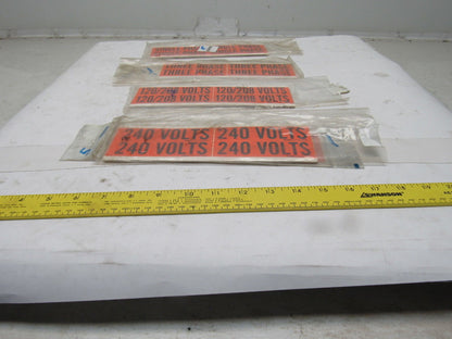 Misc. 4-1/2" x 1" 240 Volts 120/208 Volts Single 3 Phase Markers Lot Of 23