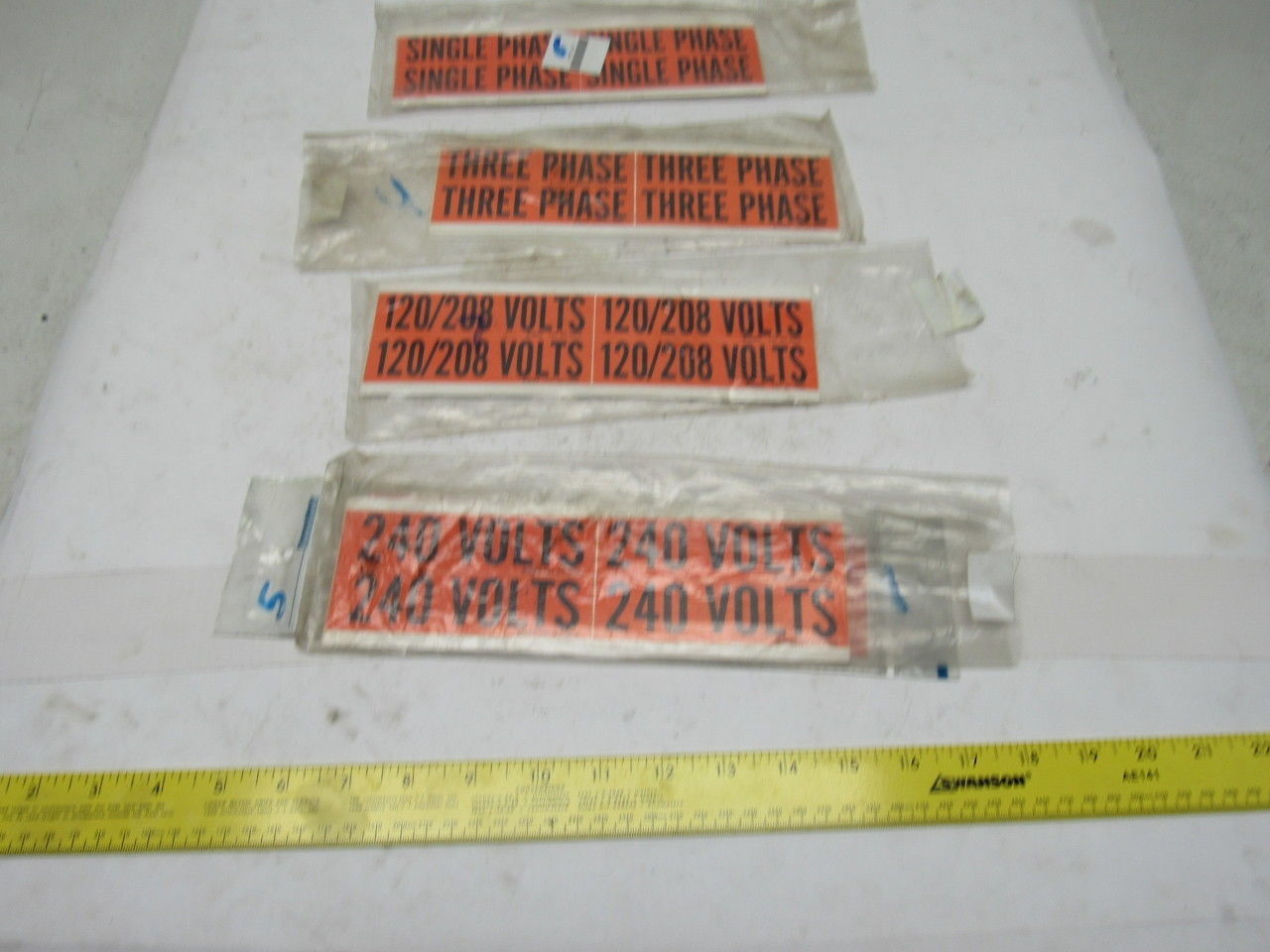 Misc. 4-1/2" x 1" 240 Volts 120/208 Volts Single 3 Phase Markers Lot Of 23