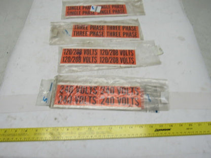 Misc. 4-1/2" x 1" 240 Volts 120/208 Volts Single 3 Phase Markers Lot Of 23